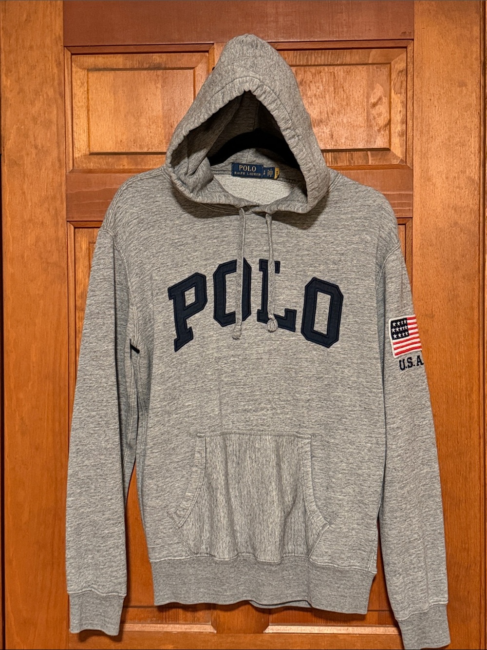 Polo by Ralph Lauren Heather Gray Hoodie with Navy Applique